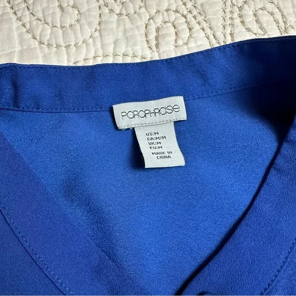 Paraphrase blue lightweight button down shirt - Picture 5 of 7